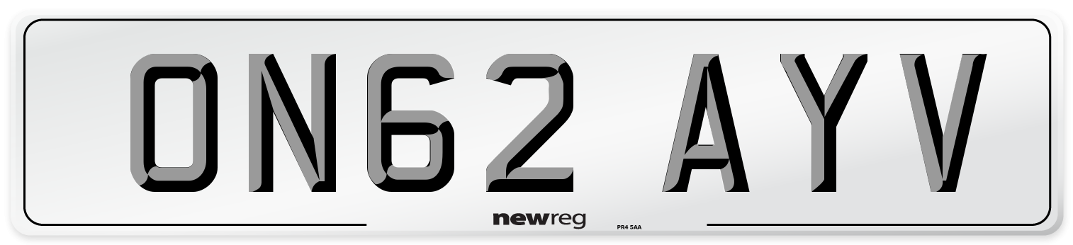 ON62 AYV Number Plate from New Reg